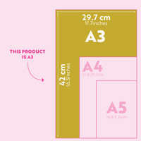 size comparison a3 wall planner